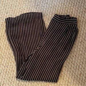 Ann Taylor Black & White Striped Palazzo Pants